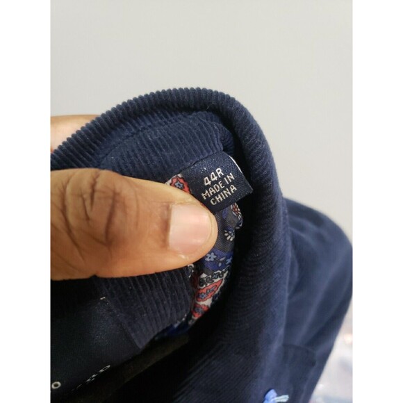 Tailorbyrd Men’s Two-Button Navy Blue Corduroy Blazer Sport Coat Jacket Size 44R - Picture 9 of 9